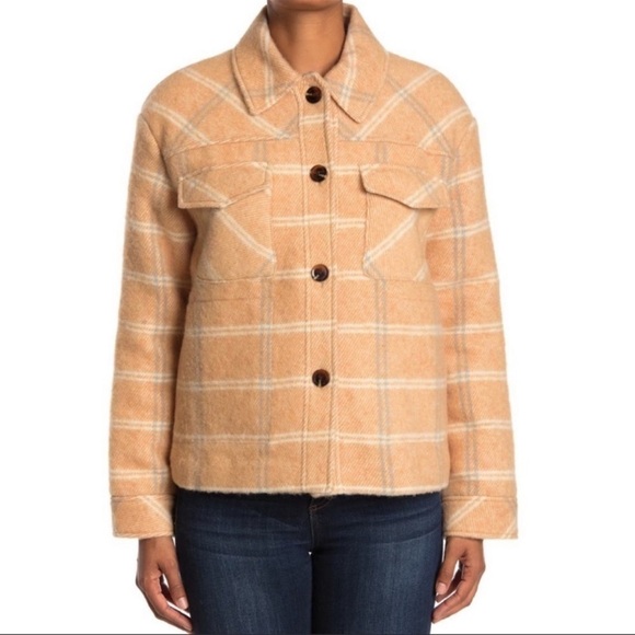 Samsoe Samsoe NEW XS Leonie Plaid Barn Coat Jacket Wool Blend $325 Nordstrom - Picture 3 of 15